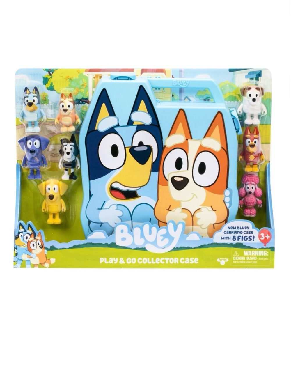 Bluey Play & Go Collector Case Storage w/ 8 Figures Bingo Lucky Coco Rusty *NEW*